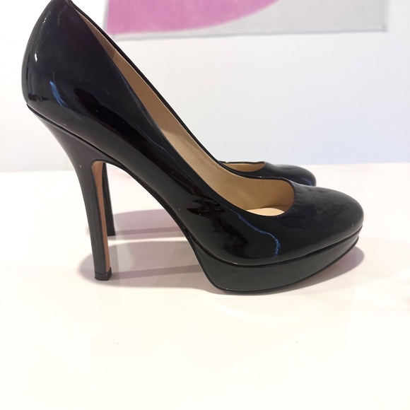 $200 JOAN & DAVID FLIPP Black Patent Leather Designer Platform Pumps 7 - Picture 2 of 7